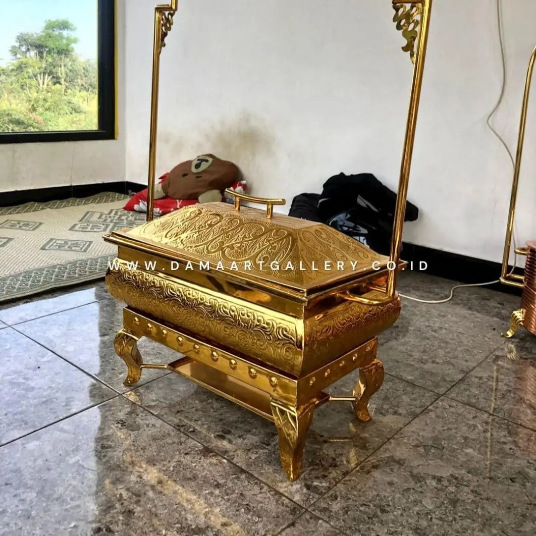Roll Top Chafing Dish Kuningan Persegi Panjang